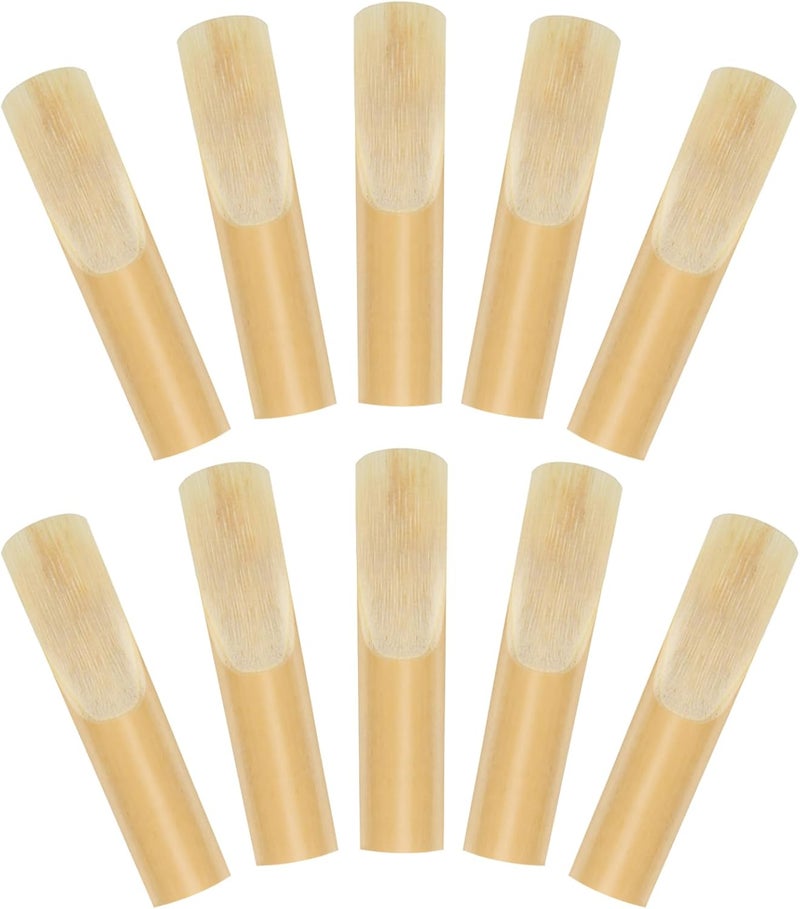Lnngub 10 Pcs Alto Saxophone Reeds Tenor Sax Reed Alto Sax Reeds 2.5 Natural Saxophone Reed for Beginners & Students and Player(Strength 2.5) - Image 1